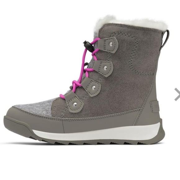 SOREL Youth Whitney II Joan Lace Boots - Felt Fabric and Colorful Laces - Picture 3 of 13